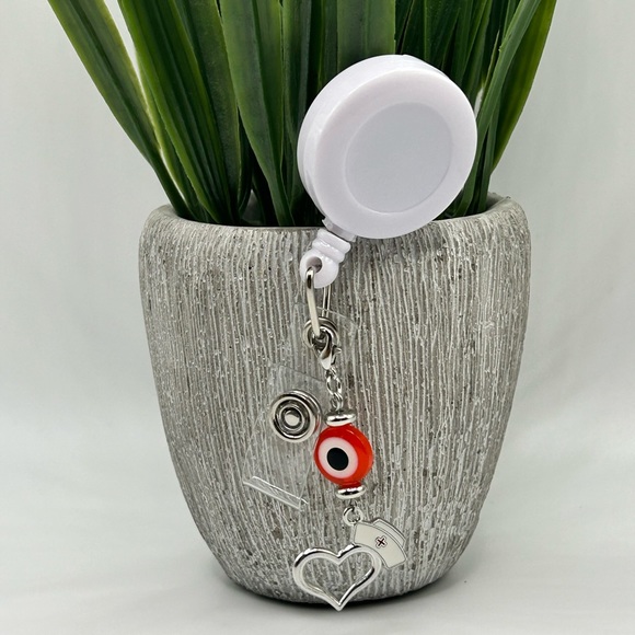 🧡🧿 Evil Eye Badge Reel Charm - Picture 3 of 3